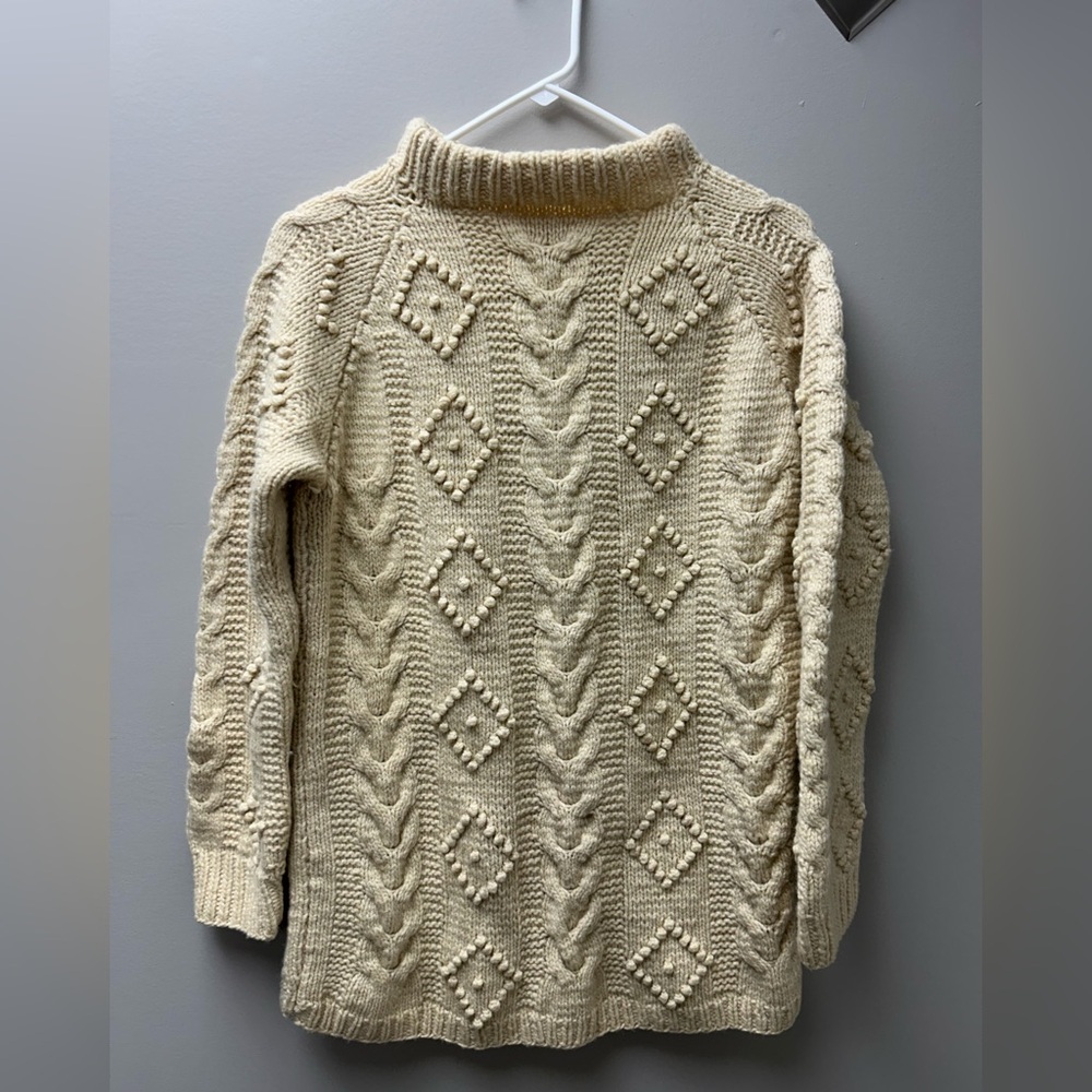 Handmade‎ Cable Knit Cream Sweater